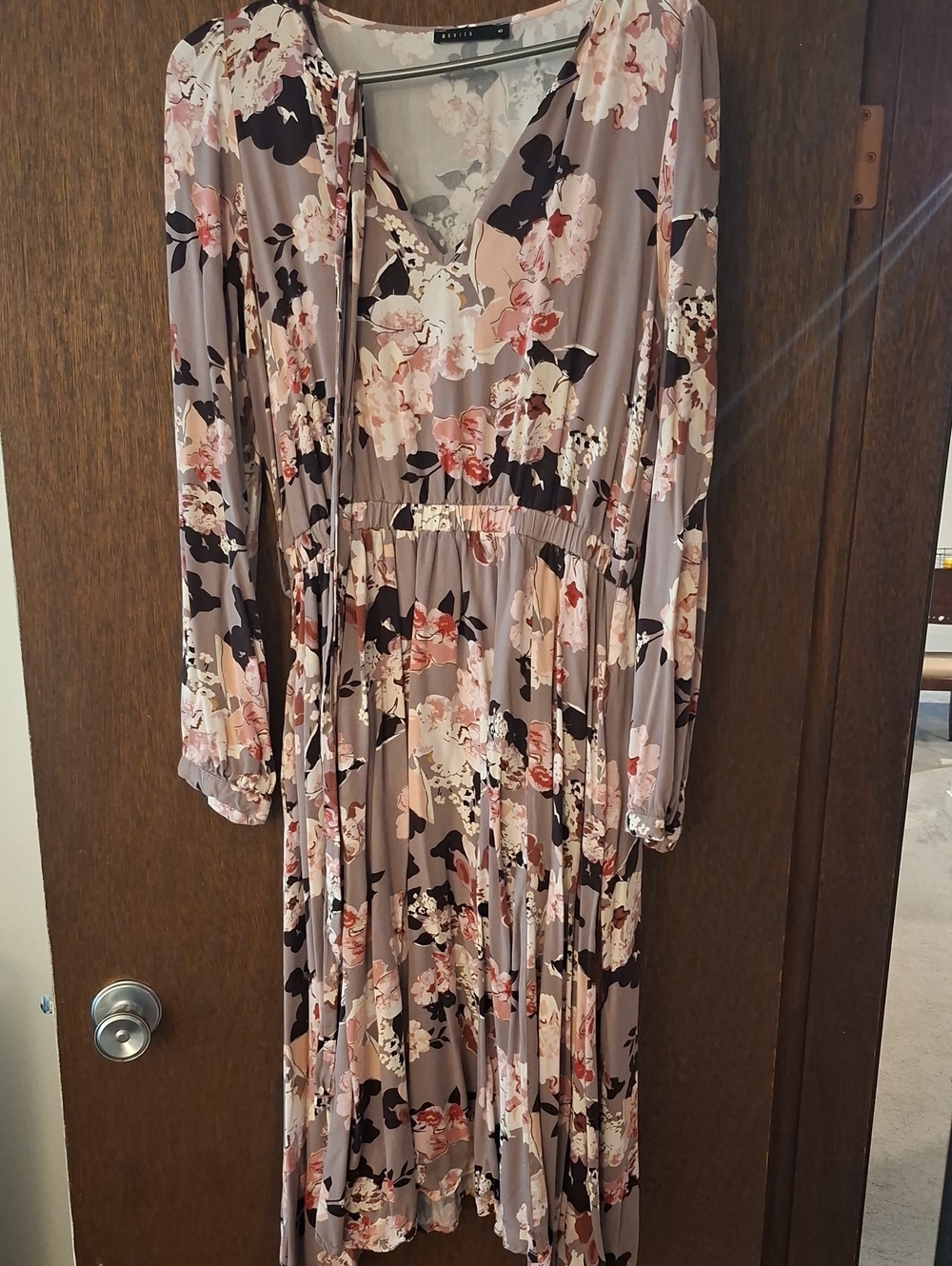Floral Long Sleeve Midi Dress Size 40